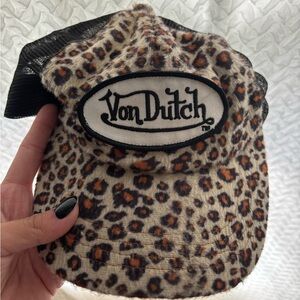 Von Dutch cheetah print hat
